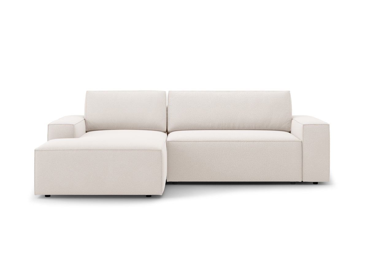 Jodie Ecksofa links mit Schlaffunktion und Stauraumbox 3 Sitzer in Light Beige-Megan präsentiert im Onlineshop von KAQTU Design AG. Bettsofa links ist von Micadoni