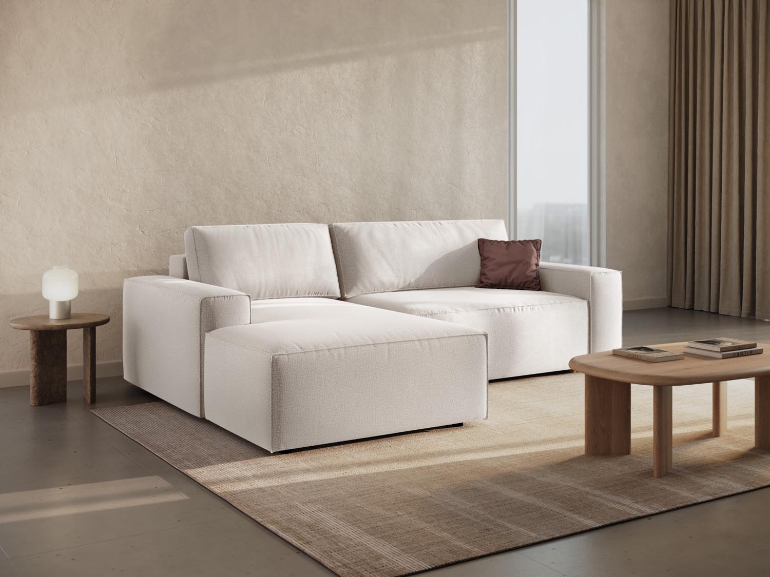 Entdecken Sie das Jodie Ecksofa links von Micadoni – ein stilvolles 3-Sitzer Sofa mit Schlaffunktion und Stauraumbox für Ihr modernes Wohnzimmer.