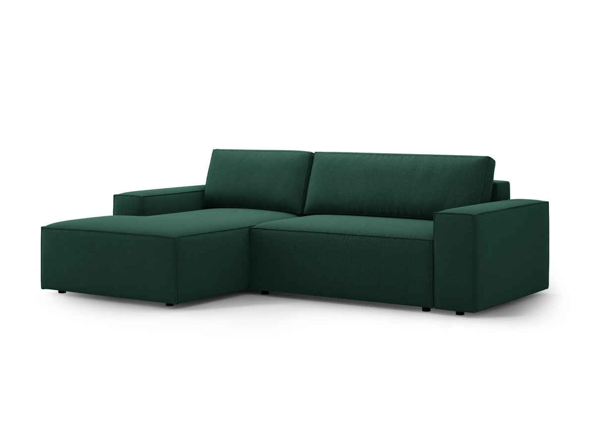 Jodie Ecksofa links mit Schlaffunktion und Stauraumbox 3 Sitzer in Green-Megan präsentiert im Onlineshop von KAQTU Design AG. Bettsofa links ist von Micadoni