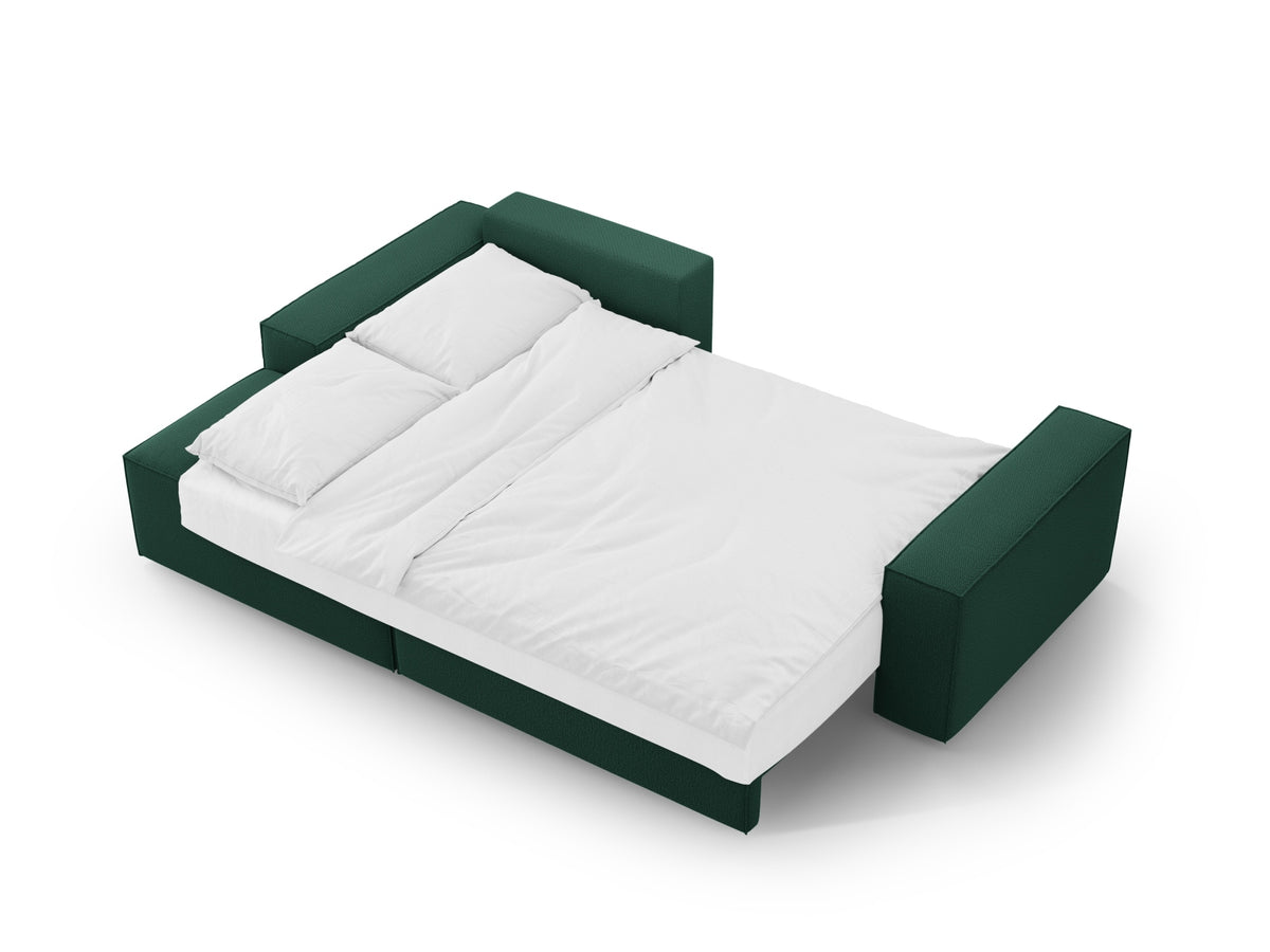 Jodie Ecksofa links mit Schlaffunktion und Stauraumbox 3 Sitzer in Green-Megan präsentiert im Onlineshop von KAQTU Design AG. Bettsofa links ist von Micadoni