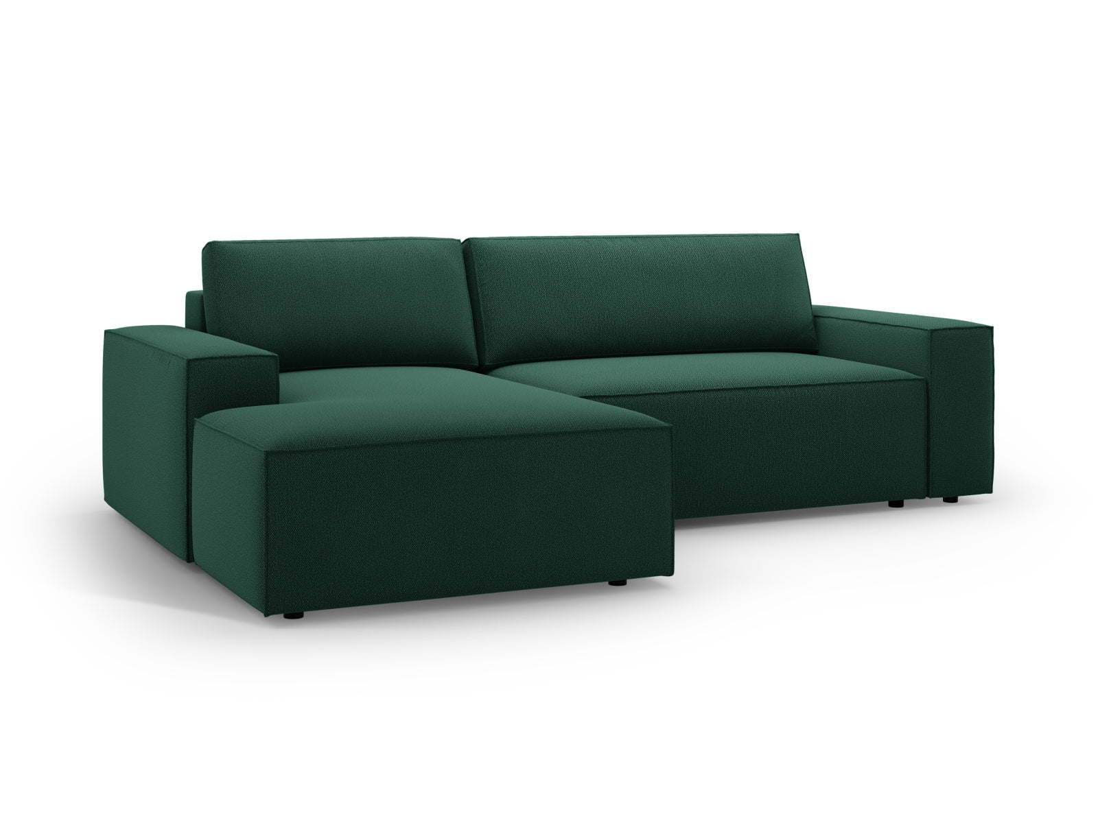 Stylisches Jodie Ecksofa links mit praktischer Schlaffunktion und Stauraum, perfekt für kleine Räume und entspannte Abende.