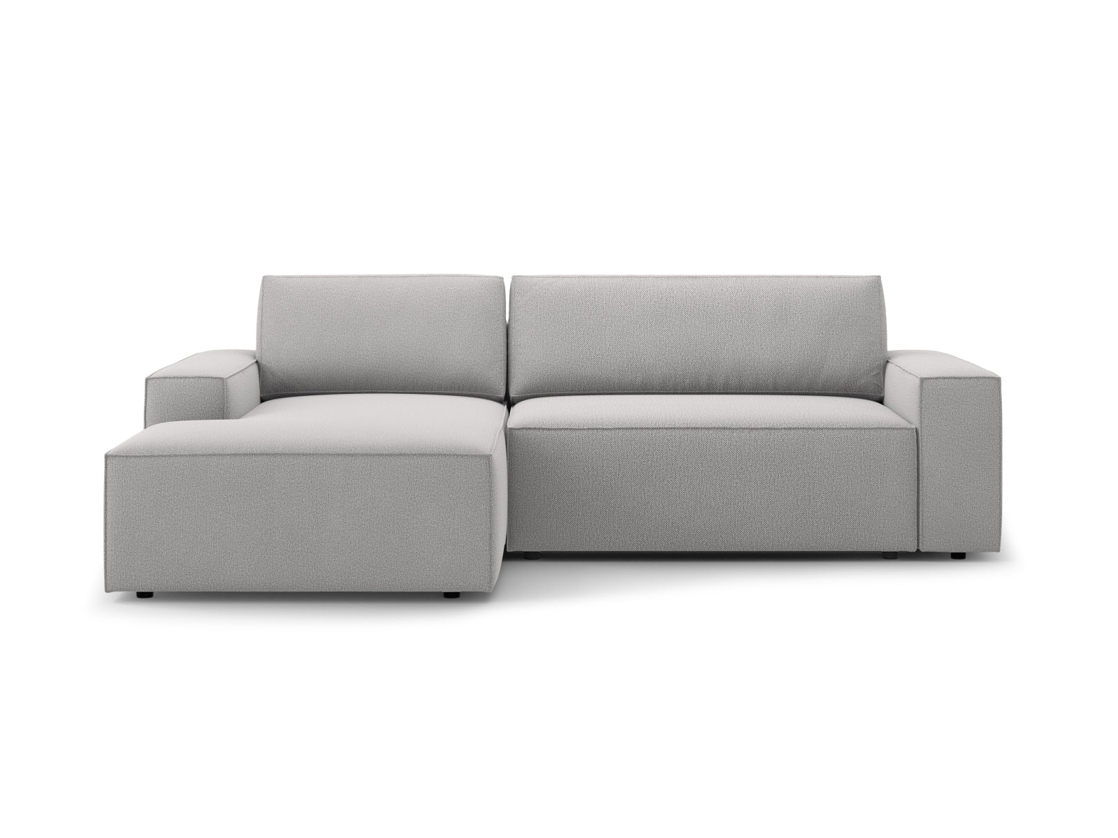 Jodie Ecksofa links mit Schlaffunktion und Stauraumbox 3 Sitzer in Light Grey-Megan präsentiert im Onlineshop von KAQTU Design AG. Bettsofa links ist von Micadoni