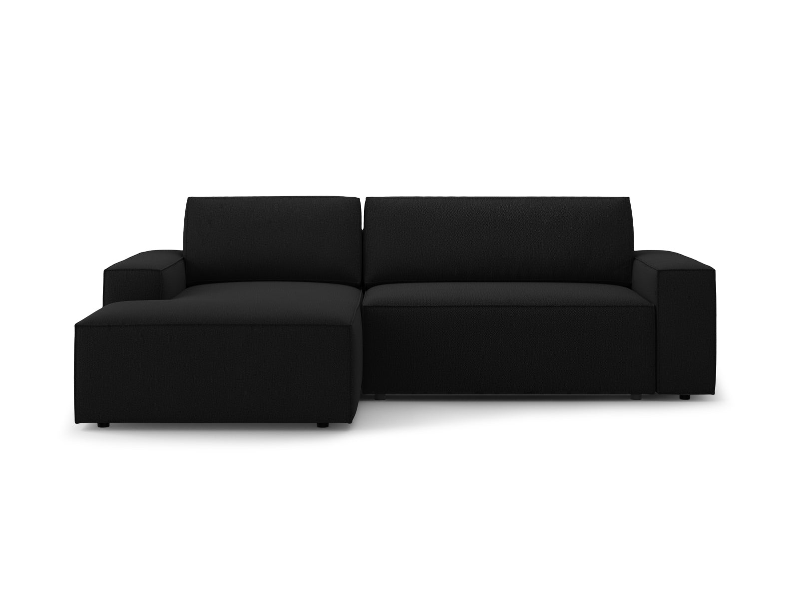 Jodie Ecksofa links mit Schlaffunktion und Stauraumbox 3 Sitzer in Black-Megan präsentiert im Onlineshop von KAQTU Design AG. Bettsofa links ist von Micadoni