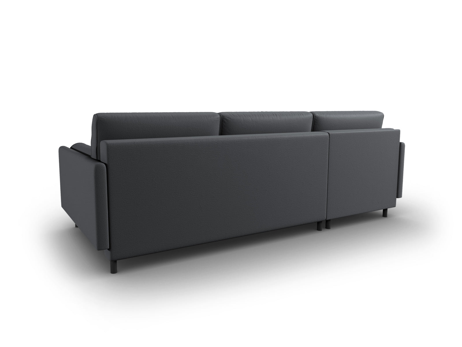 Stylisches Scott Ecksofa in dunklem Grau, 5-Sitzer mit praktischer Schlaffunktion und Stauraum für eine optimale Raumnutzung.