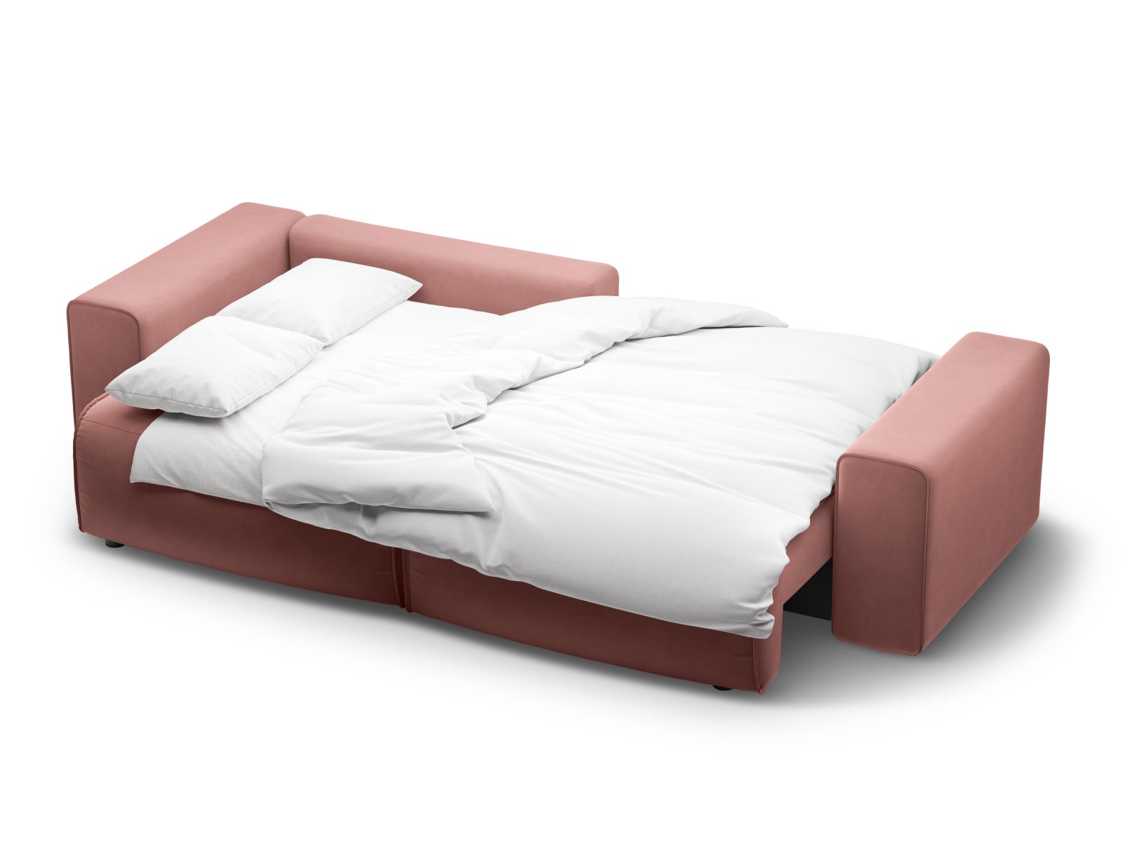 Modernes 3-Sitzer Ecksofa links in Pink-Paris, perfekt für Gäste, bietet praktische Schlaffunktion und zusätzlichen Stauraum.