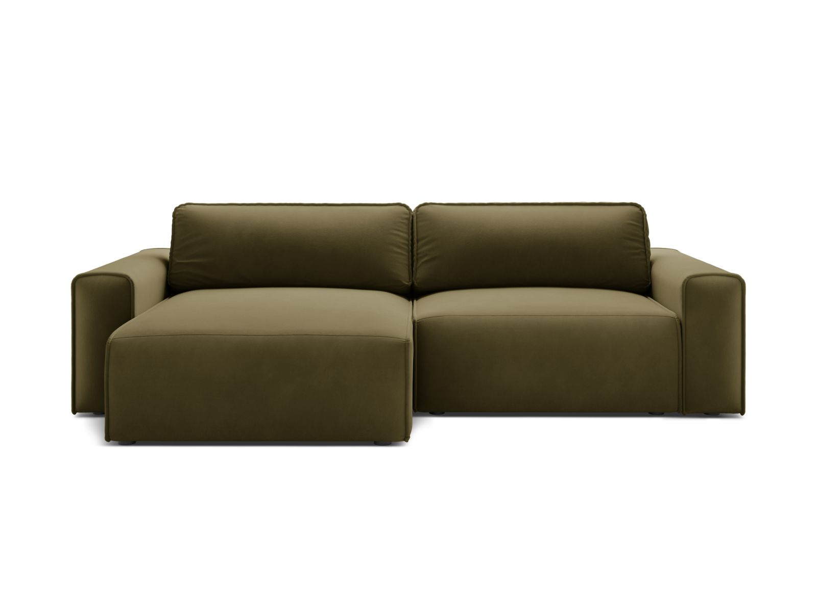 3-Sitzer Ecksofa links mit Schlaffunktion und Stauraum Victor in Moss Green Melange-Paris präsentiert im Onlineshop von KAQTU Design AG. Bettsofa links ist von Micadoni