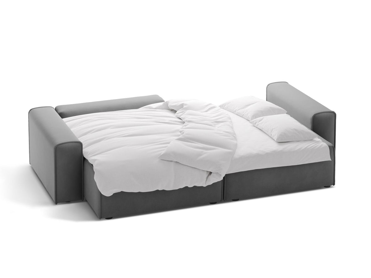 3-Sitzer Ecksofa links mit Schlaffunktion und Stauraum Victor in Grey-Paris präsentiert im Onlineshop von KAQTU Design AG. Bettsofa links ist von Micadoni