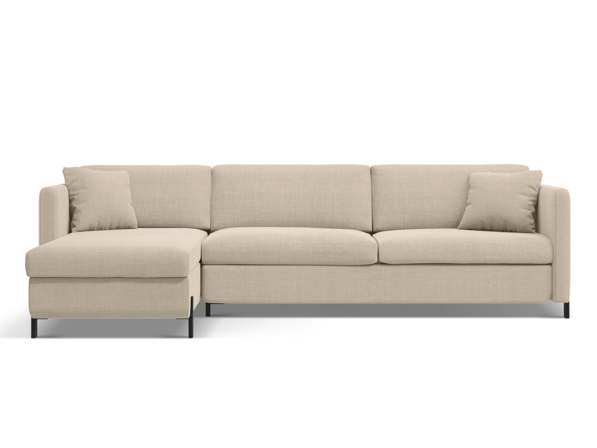 Gloria Ecksofa links mit Schlaffunktion und Stauraum 4 Sitzer in Beige-Bjorn präsentiert im Onlineshop von KAQTU Design AG. Bettsofa links ist von Micadoni