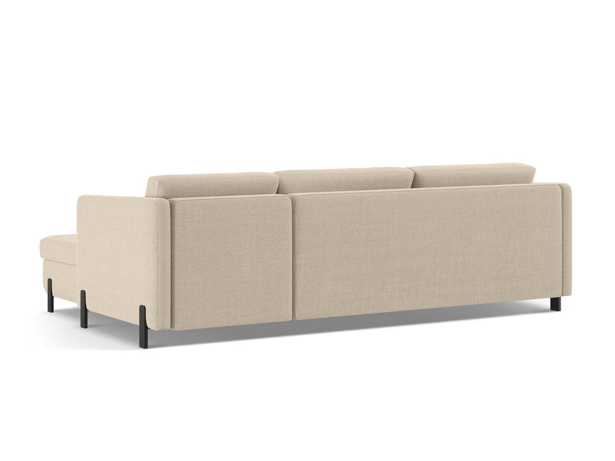 Gloria Ecksofa links mit Schlaffunktion und Stauraum 4 Sitzer in Beige-Bjorn präsentiert im Onlineshop von KAQTU Design AG. Bettsofa links ist von Micadoni