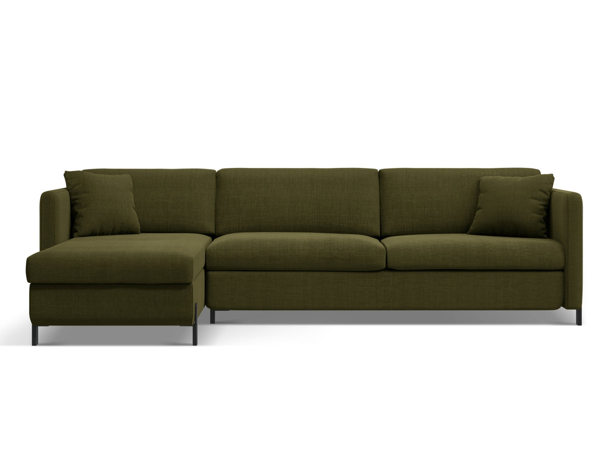 Gloria Ecksofa links mit Schlaffunktion und Stauraum 4 Sitzer in Green-Bjorn präsentiert im Onlineshop von KAQTU Design AG. Bettsofa links ist von Micadoni