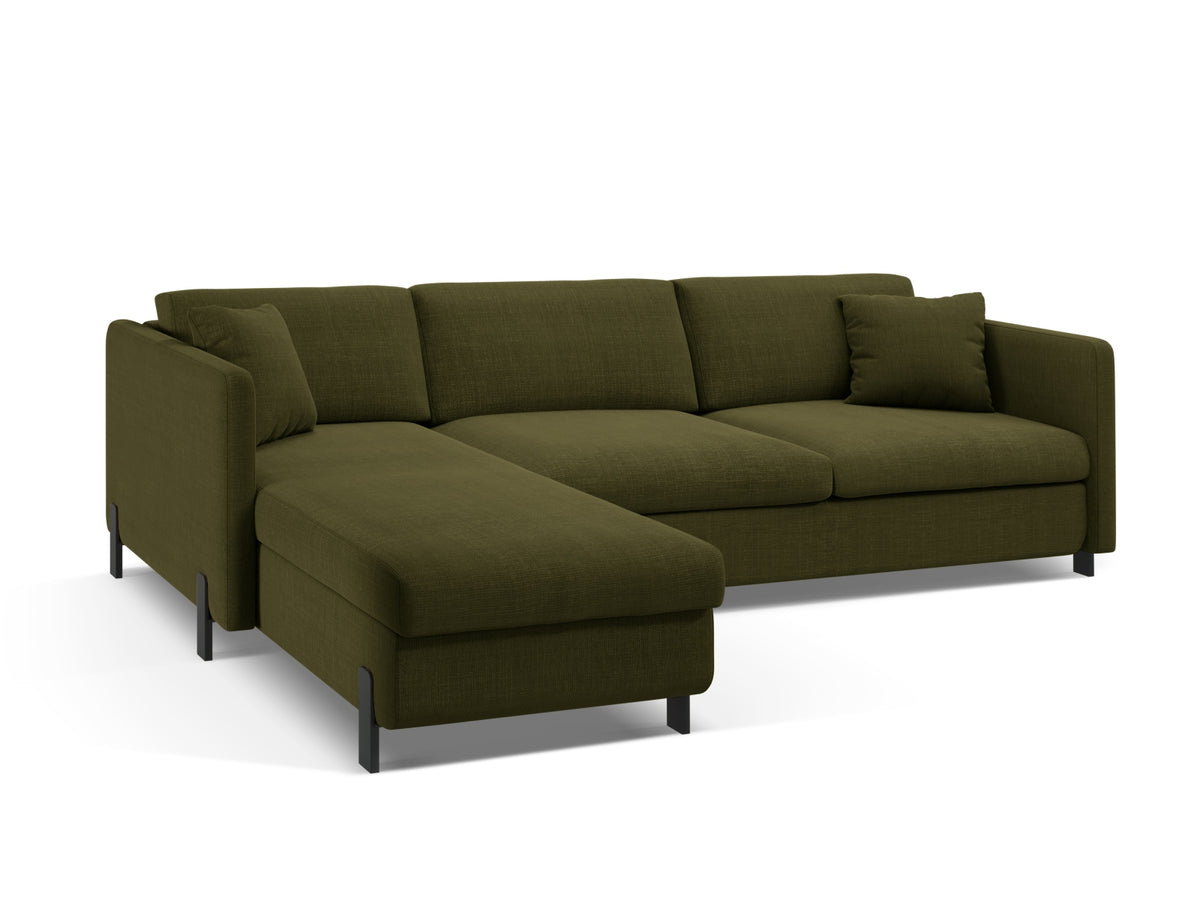 Gloria Ecksofa links mit Schlaffunktion und Stauraum 4 Sitzer in Green-Bjorn präsentiert im Onlineshop von KAQTU Design AG. Bettsofa links ist von Micadoni