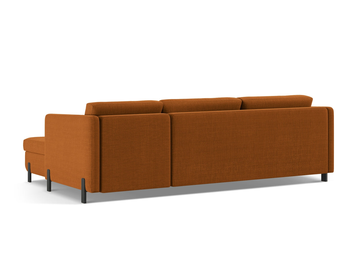 Gloria Ecksofa links mit Schlaffunktion und Stauraum 4 Sitzer in Brick-Bjorn präsentiert im Onlineshop von KAQTU Design AG. Bettsofa links ist von Micadoni