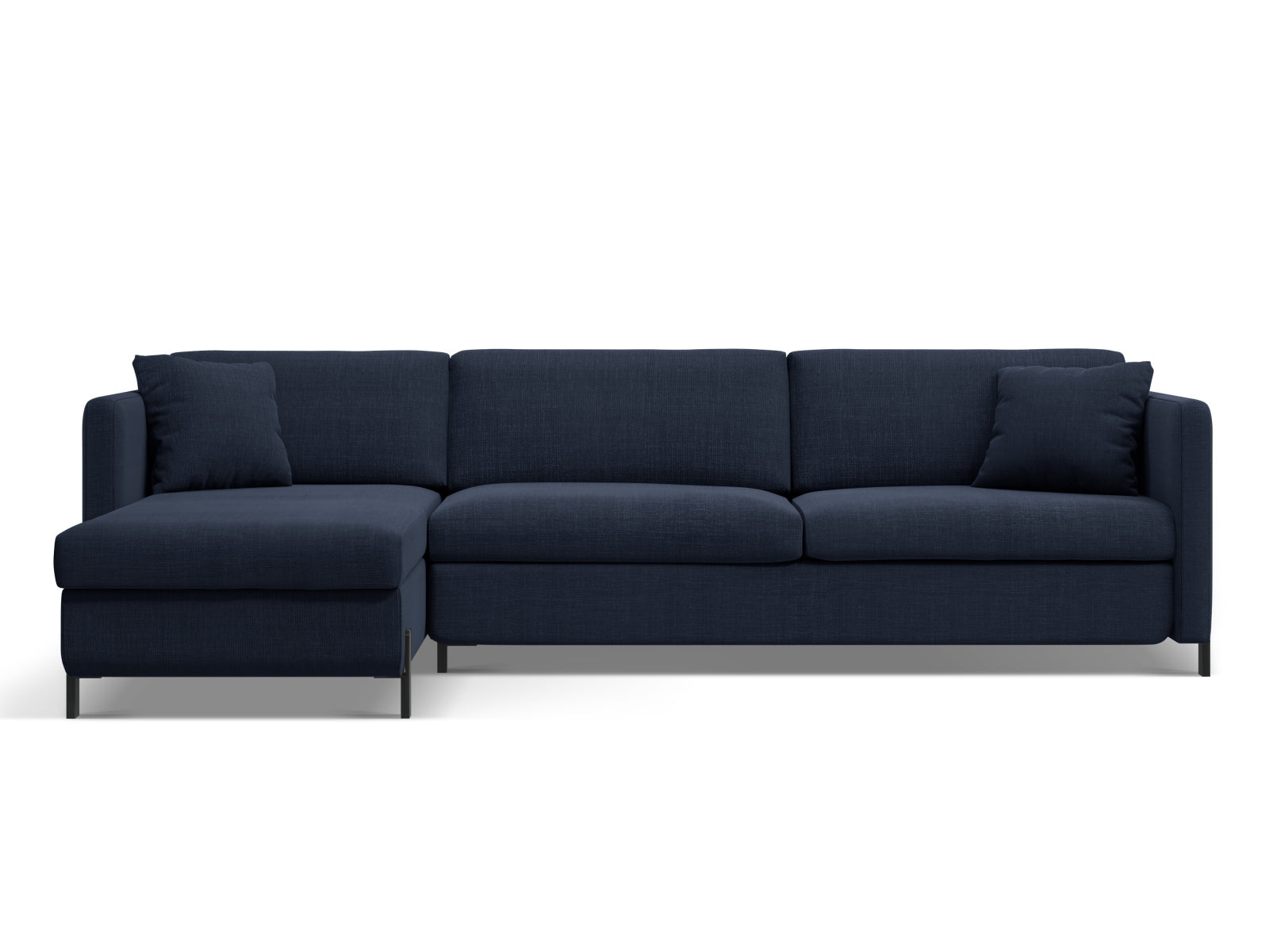 Gloria Ecksofa links mit Schlaffunktion Stauraum 4 Sitzer in Blue präsentiert im Onlineshop von KAQTU Design AG. Ecksofa links ist von Micadoni