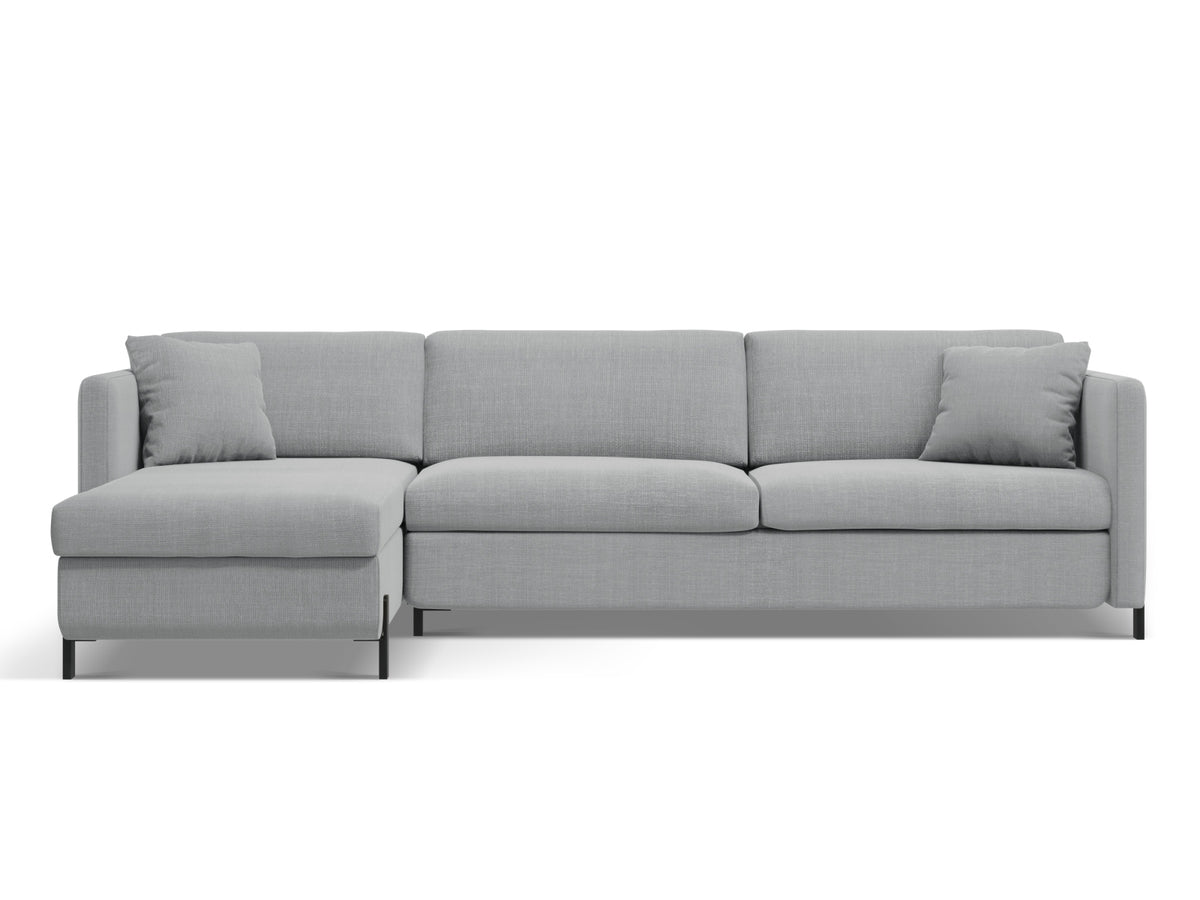 Gloria Ecksofa links mit Schlaffunktion und Stauraum 4 Sitzer in Light Grey-Bjorn präsentiert im Onlineshop von KAQTU Design AG. Bettsofa links ist von Micadoni