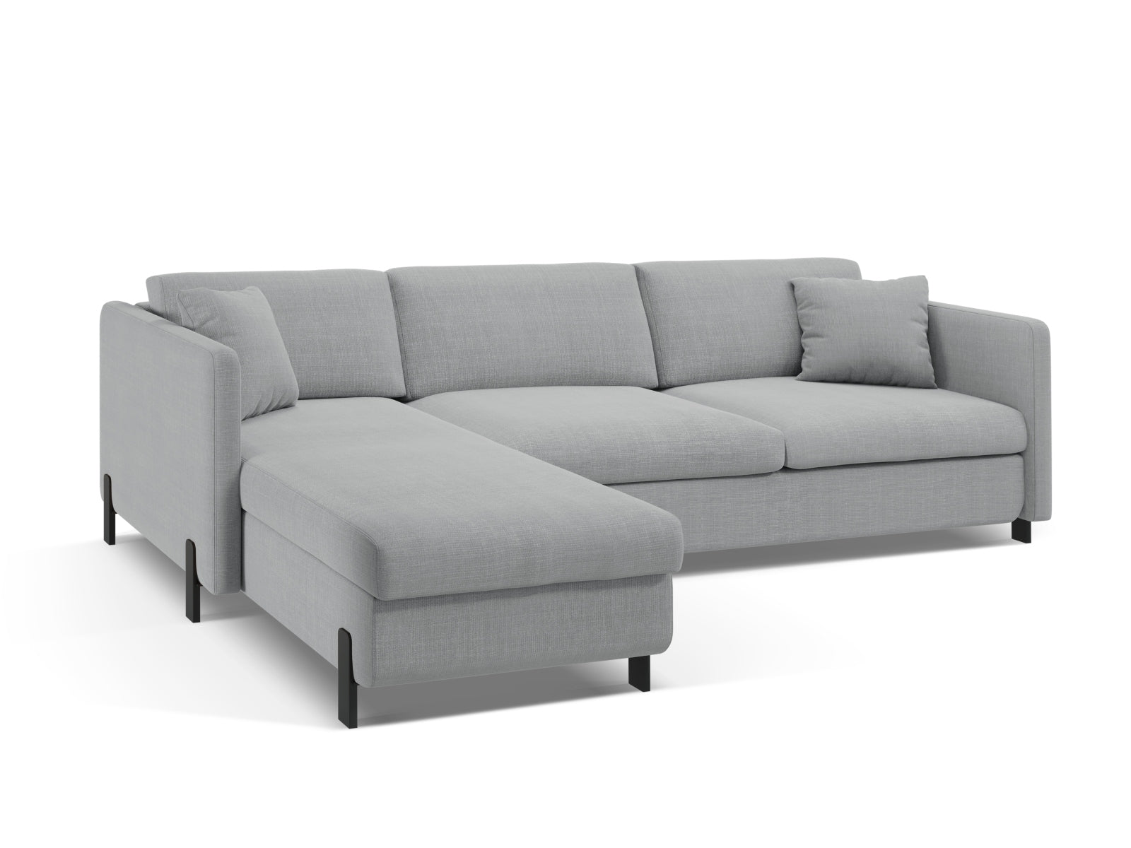 Erleben Sie das stilvolle Gloria Ecksofa von Micadoni! Dieses 4-Sitzer Sofa bietet eine praktische Schlaffunktion und cleveren Stauraum.