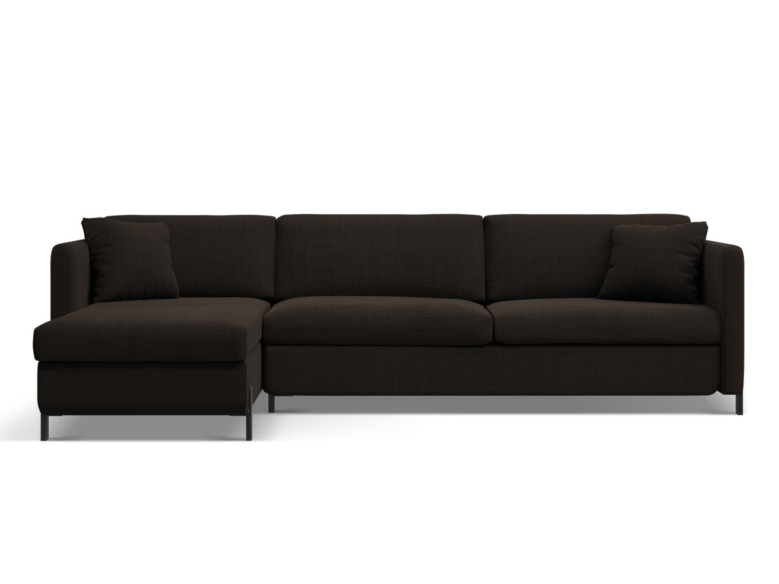 Gloria Ecksofa links mit Schlaffunktion Stauraum 4 Sitzer in Dark Grey präsentiert im Onlineshop von KAQTU Design AG. Ecksofa links ist von Micadoni