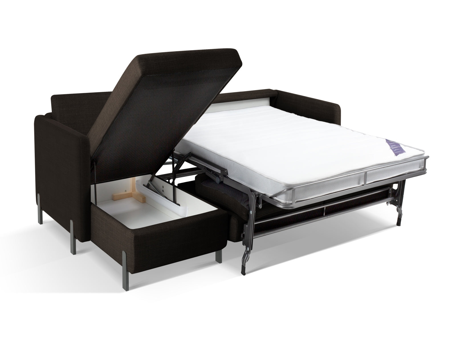 Erleben Sie das stilvolle Gloria Ecksofa von Micadoni! Dieses 4-Sitzer Sofa bietet eine praktische Schlaffunktion und cleveren Stauraum.