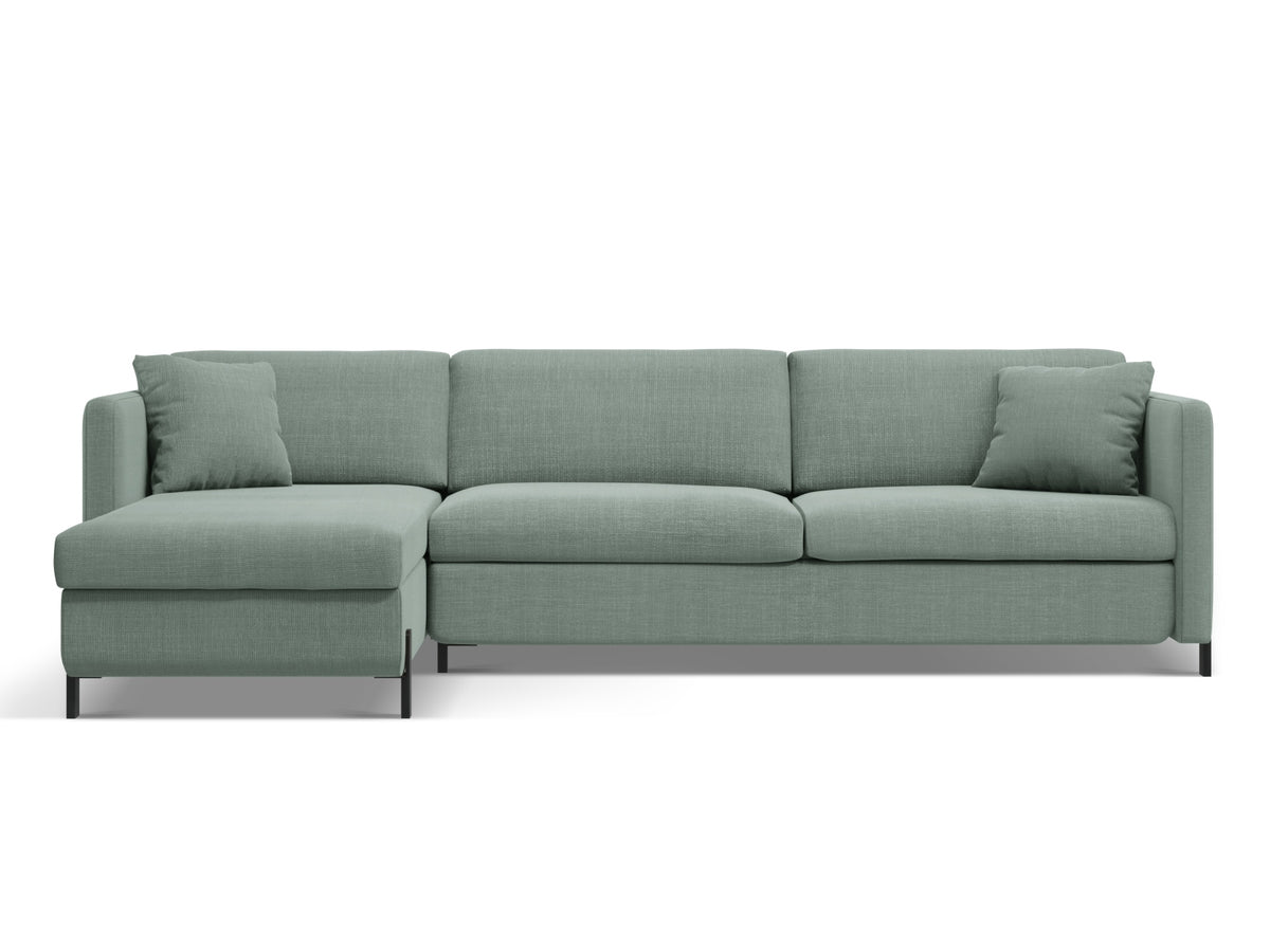 Gloria Ecksofa links mit Schlaffunktion und Stauraum 4 Sitzer in Mint-Bjorn präsentiert im Onlineshop von KAQTU Design AG. Bettsofa links ist von Micadoni