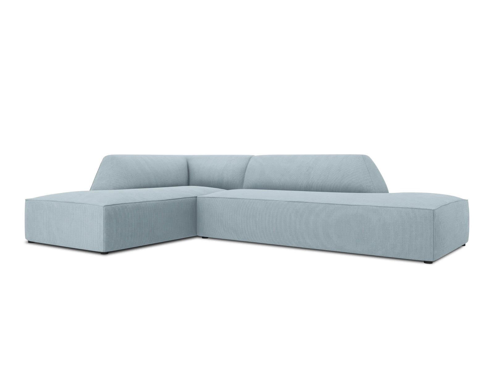 Modernes Ruby Ecksofa mit offener linker Seite, perfekt für gesellige Runden. Bietet Platz für 4 Personen und vereint Funktionalität mit ansprechendem Design.