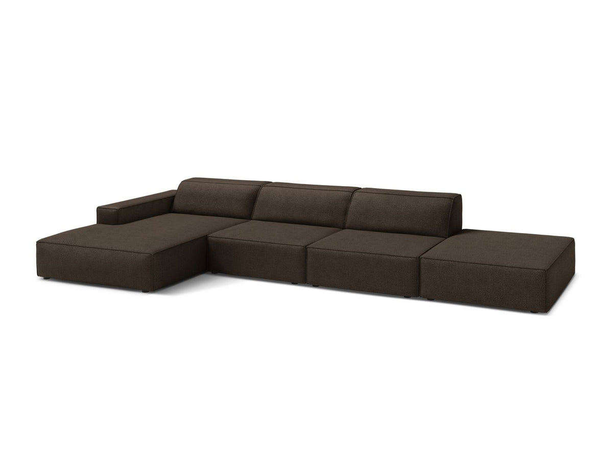 Jodie Boucle modulares Ecksofa links 5 Sitzer in Brown-Baloo präsentiert im Onlineshop von KAQTU Design AG. Ecksofa links ist von Micadoni