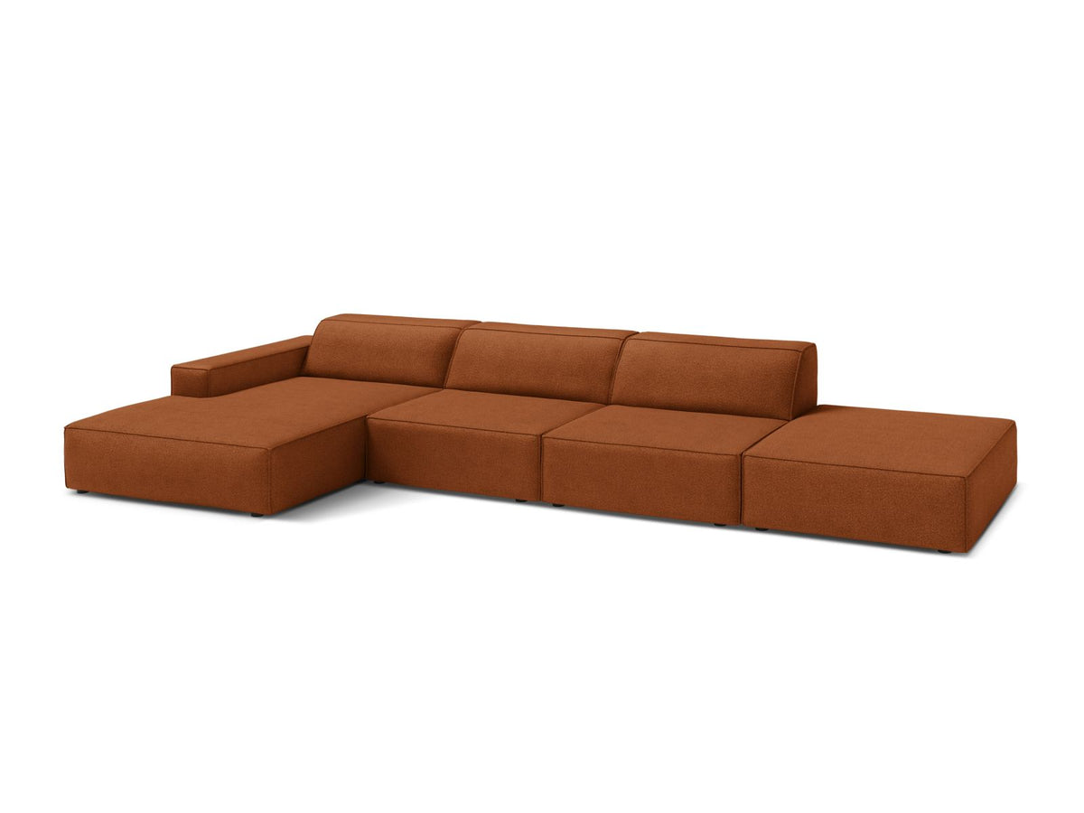 Jodie Boucle modulares Ecksofa links 5 Sitzer in Terracotta-Baloo präsentiert im Onlineshop von KAQTU Design AG. Ecksofa links ist von Micadoni