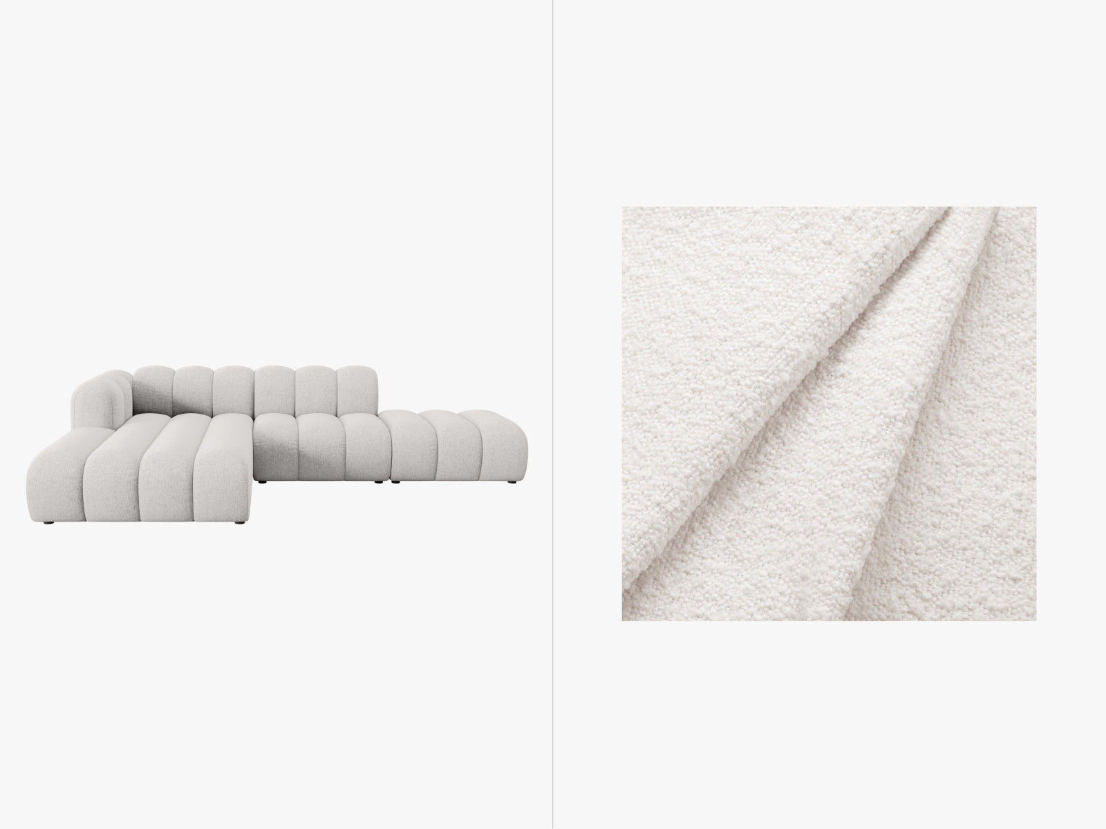 Lupine Modulares Ecksofa open links 5 Sitzer in White präsentiert im Onlineshop von KAQTU Design AG. L-Sofa links ist von Micadoni