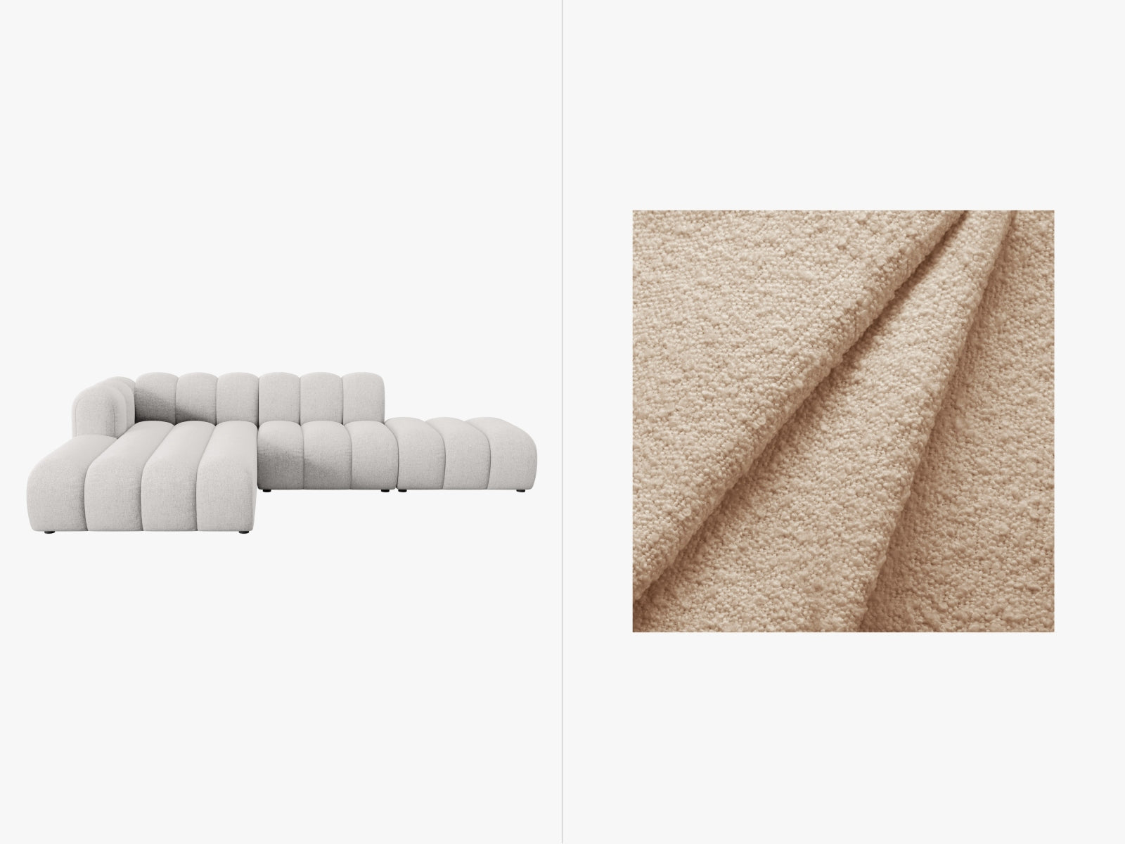 Lupine Modulares Ecksofa open links 5 Sitzer in Beige präsentiert im Onlineshop von KAQTU Design AG. L-Sofa links ist von Micadoni