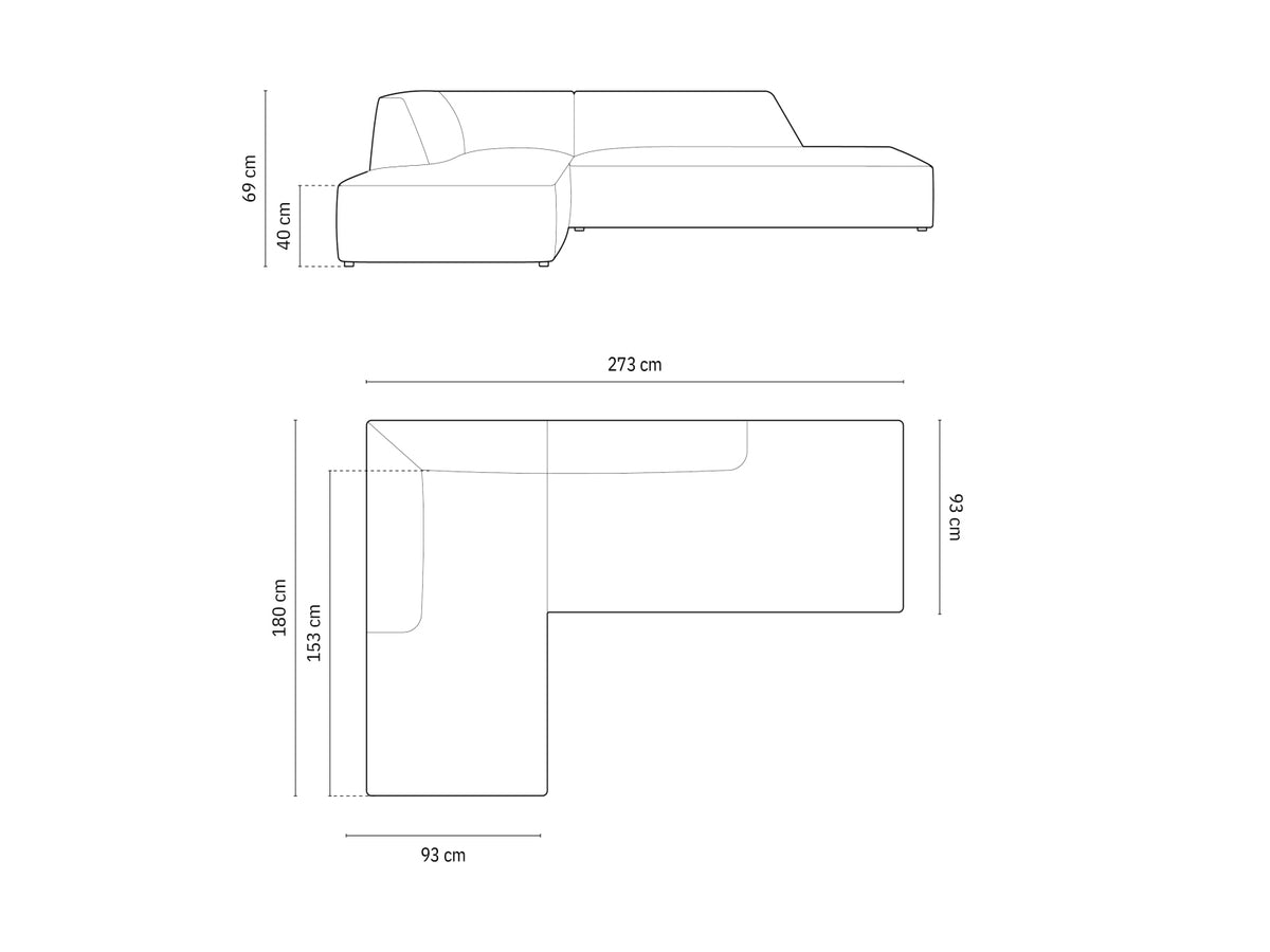 Ruby Modulares Ecksofa Open end links 4 Sitzer in Beige-Ottawa präsentiert im Onlineshop von KAQTU Design AG. Ecksofa links ist von Micadoni