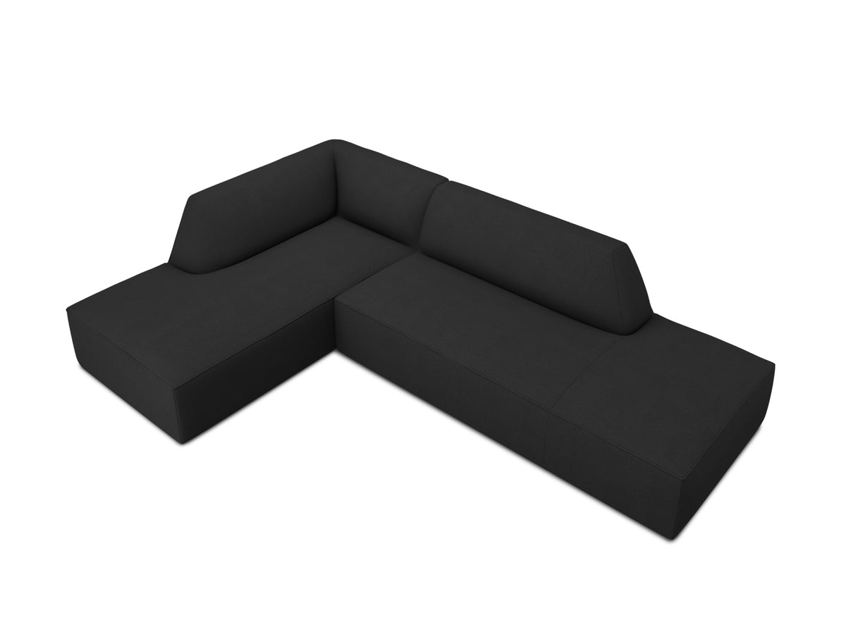 Ruby Modulares Ecksofa Open end links 4 Sitzer in Black-Ottawa präsentiert im Onlineshop von KAQTU Design AG. Ecksofa links ist von Micadoni