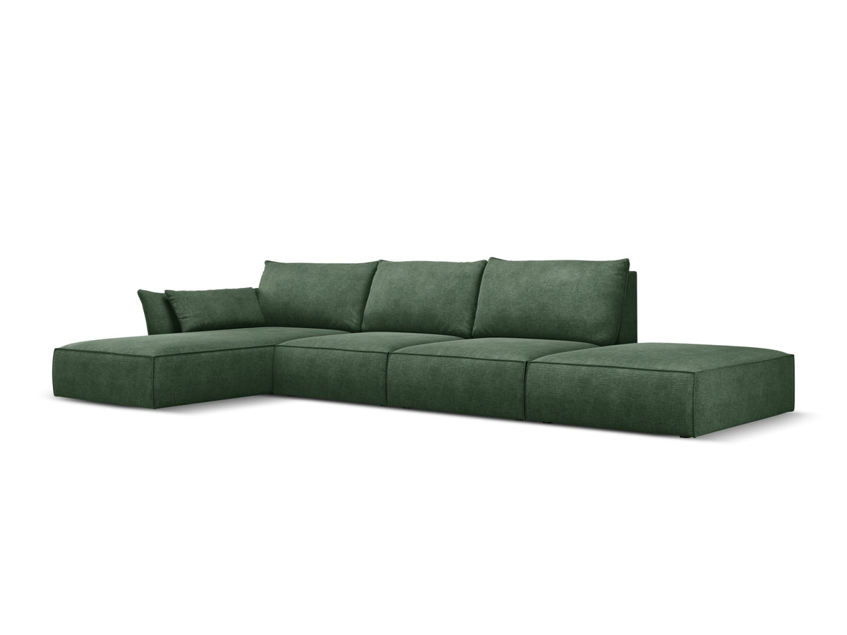 Kaelle Ecksofa links 5 Sitzer in Bottle Green-Over The Horizon präsentiert im Onlineshop von KAQTU Design AG. L-Sofa links ist von Micadoni