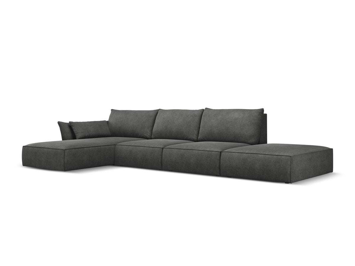 Kaelle Ecksofa links 5 Sitzer in Dark Grey-Over The Horizon präsentiert im Onlineshop von KAQTU Design AG. L-Sofa links ist von Micadoni