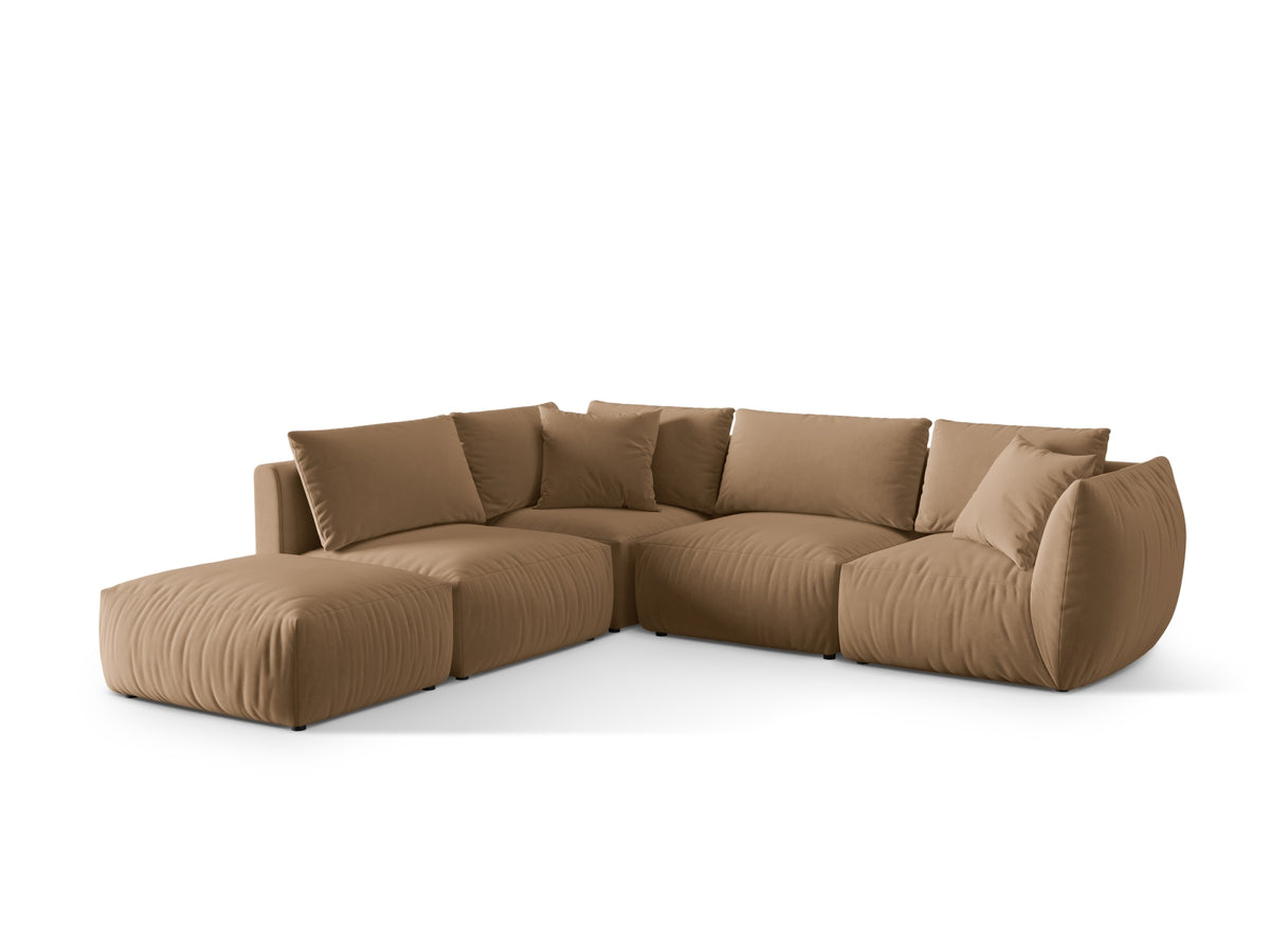 Chris Velour Modular Ecksofa links 4 Sitzer in Sand-Casino präsentiert im Onlineshop von KAQTU Design AG. Ecksofa links ist von Micadoni