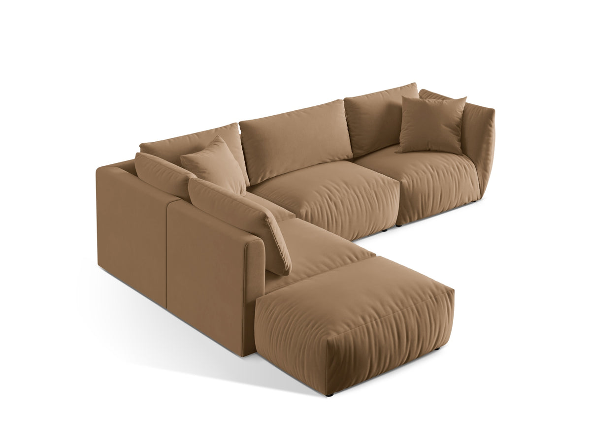 Chris Velour Modular Ecksofa links 4 Sitzer in Sand-Casino präsentiert im Onlineshop von KAQTU Design AG. Ecksofa links ist von Micadoni