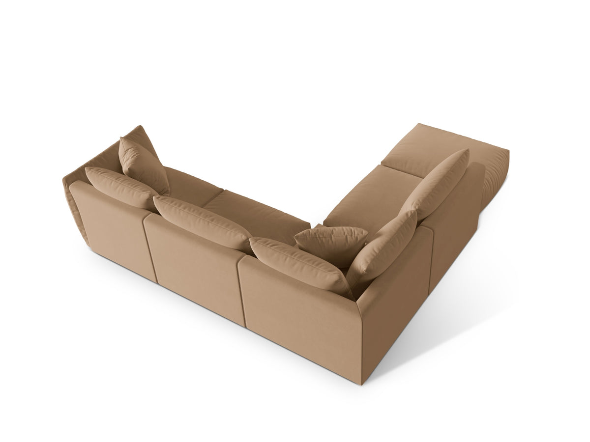 Chris Velour Modular Ecksofa links 4 Sitzer in Sand-Casino präsentiert im Onlineshop von KAQTU Design AG. Ecksofa links ist von Micadoni