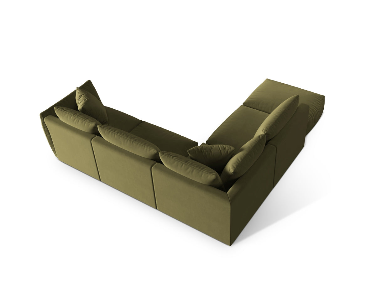 Chris Velour Modular Ecksofa links 4 Sitzer in Light Green-Casino präsentiert im Onlineshop von KAQTU Design AG. Ecksofa links ist von Micadoni