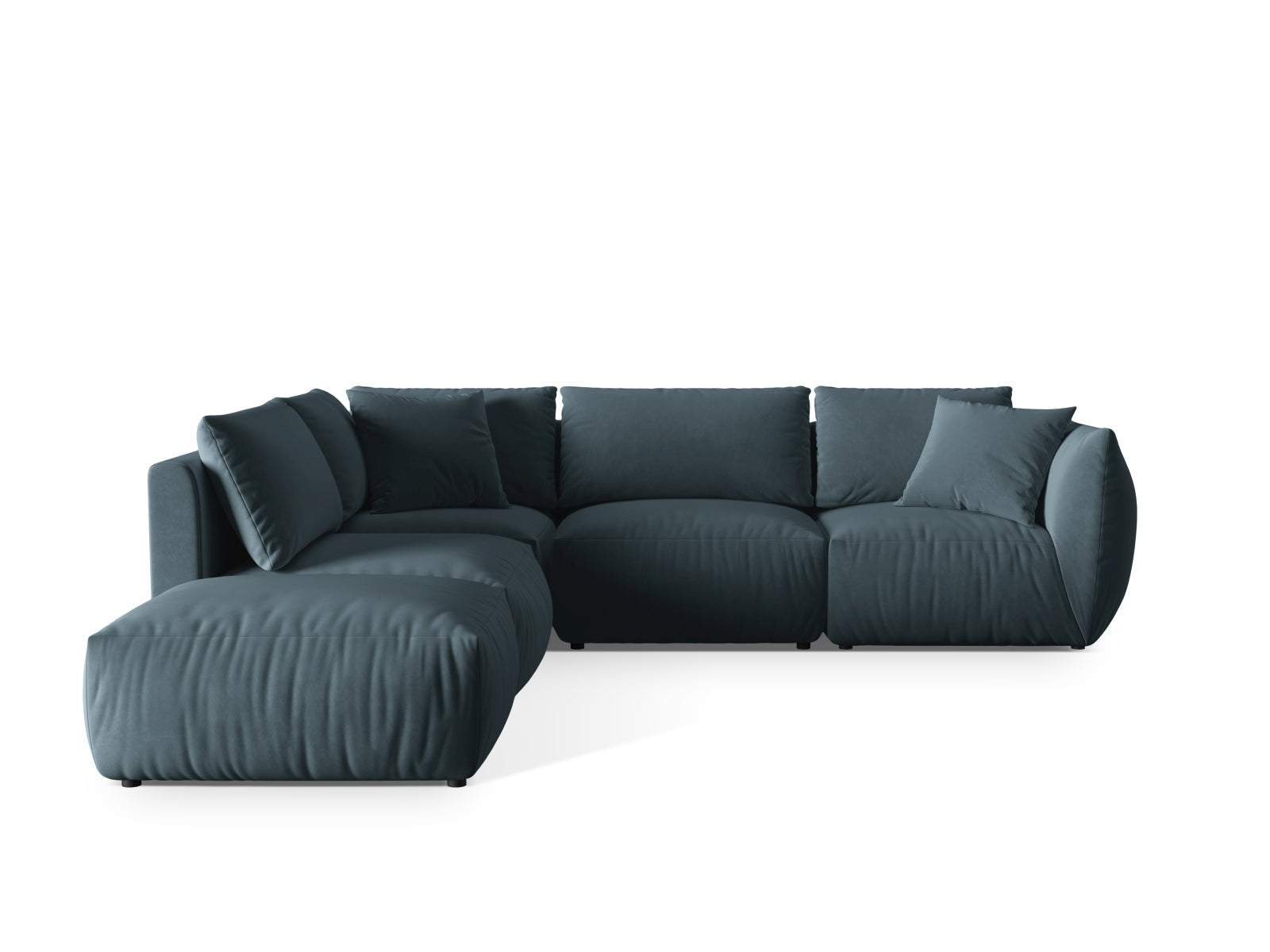 Chris Velour Modular Ecksofa links 4 Sitzer in Pastel Blue-Casino präsentiert im Onlineshop von KAQTU Design AG. Ecksofa links ist von Micadoni
