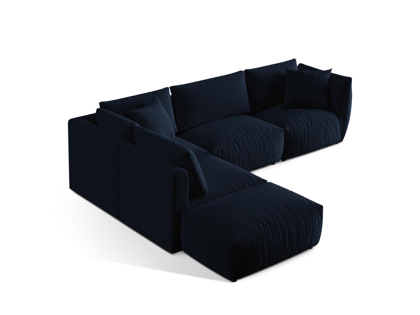 Entdecken Sie das elegante Chris Velour Modular Ecksofa links von Micadoni – ein 4-Sitzer, der modernen Komfort und stilvolles Design vereint!