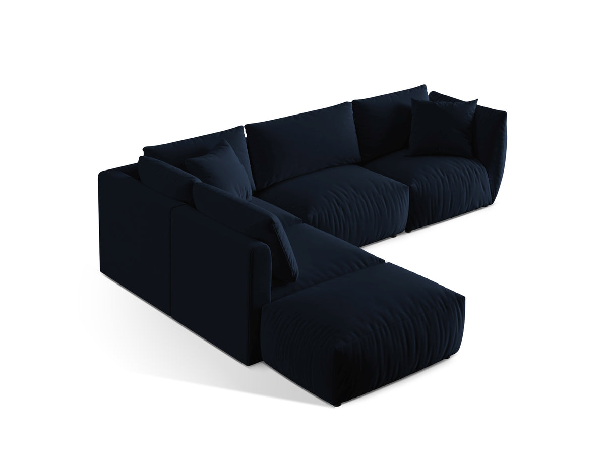 Chris Velour Modular Ecksofa links 4 Sitzer in Royal Blue-Casino präsentiert im Onlineshop von KAQTU Design AG. Ecksofa links ist von Micadoni
