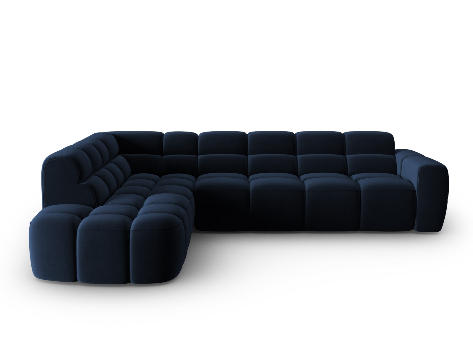 Lisa Velour links Ecksofa 5 Sitzer in Royal Blue präsentiert im Onlineshop von KAQTU Design AG. Ecksofa links ist von Micadoni