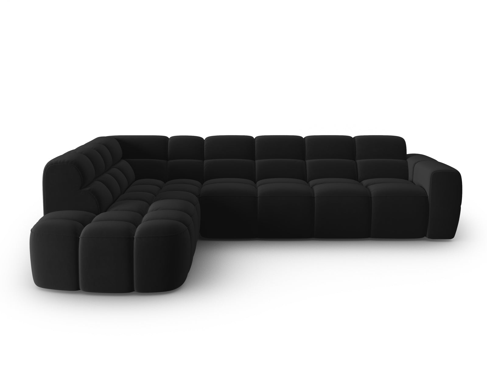 Lisa Velour links Ecksofa 5 Sitzer in Black präsentiert im Onlineshop von KAQTU Design AG. Ecksofa links ist von Micadoni