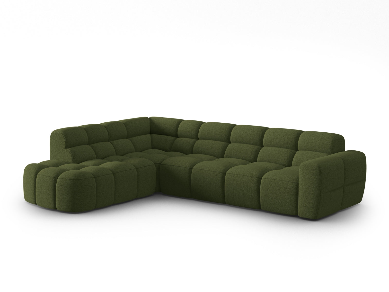 Erleben Sie das stilvolle Lisa Ecksofa links 5 Sitzer von Micadoni. Mit edlem Velours und zeitgemässem Design wird Ihr Wohnraum zum Highlight.