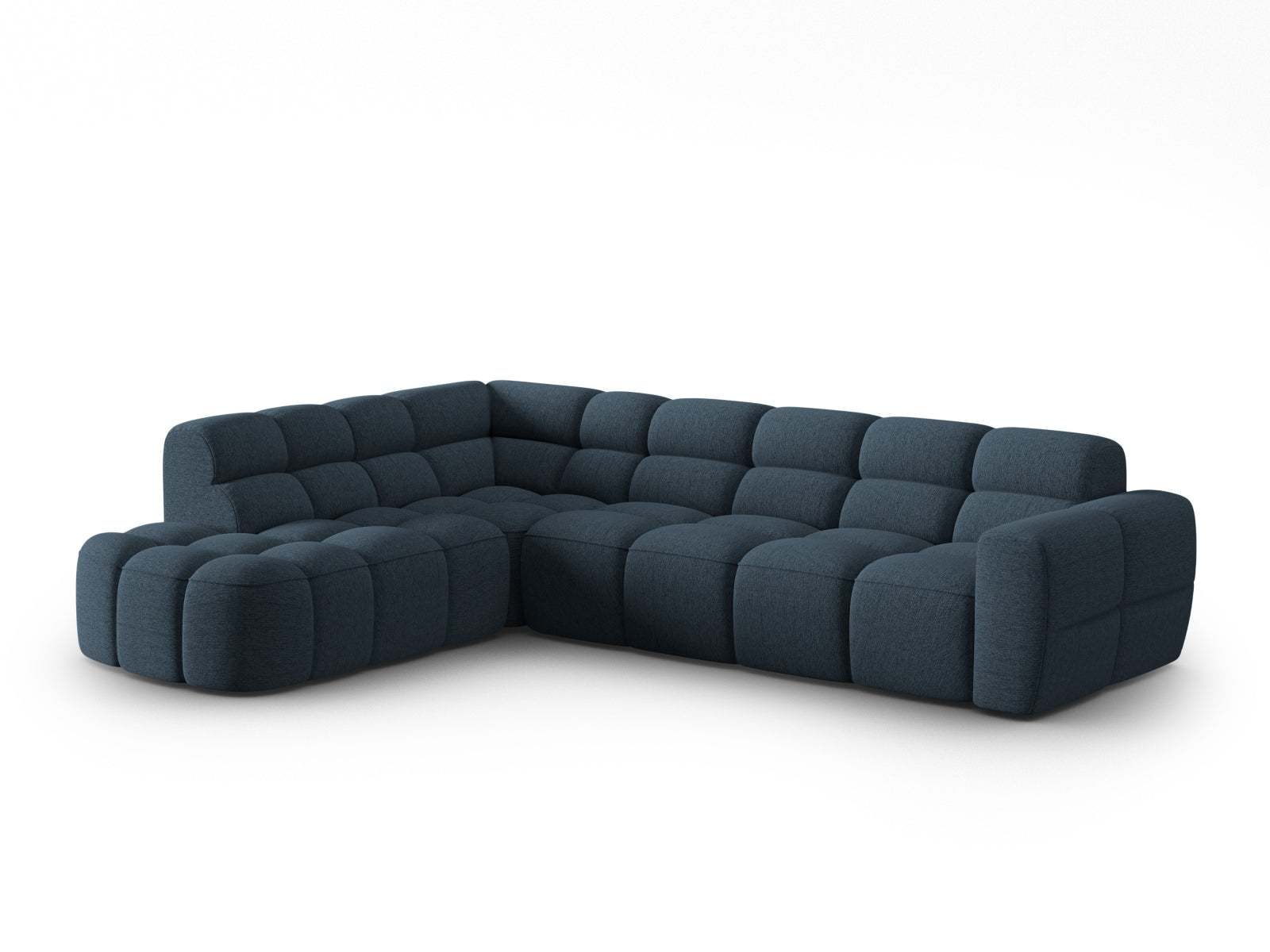 Erleben Sie das stilvolle Lisa Ecksofa links 5 Sitzer von Micadoni. Mit edlem Velours und zeitgemässem Design wird Ihr Wohnraum zum Highlight.