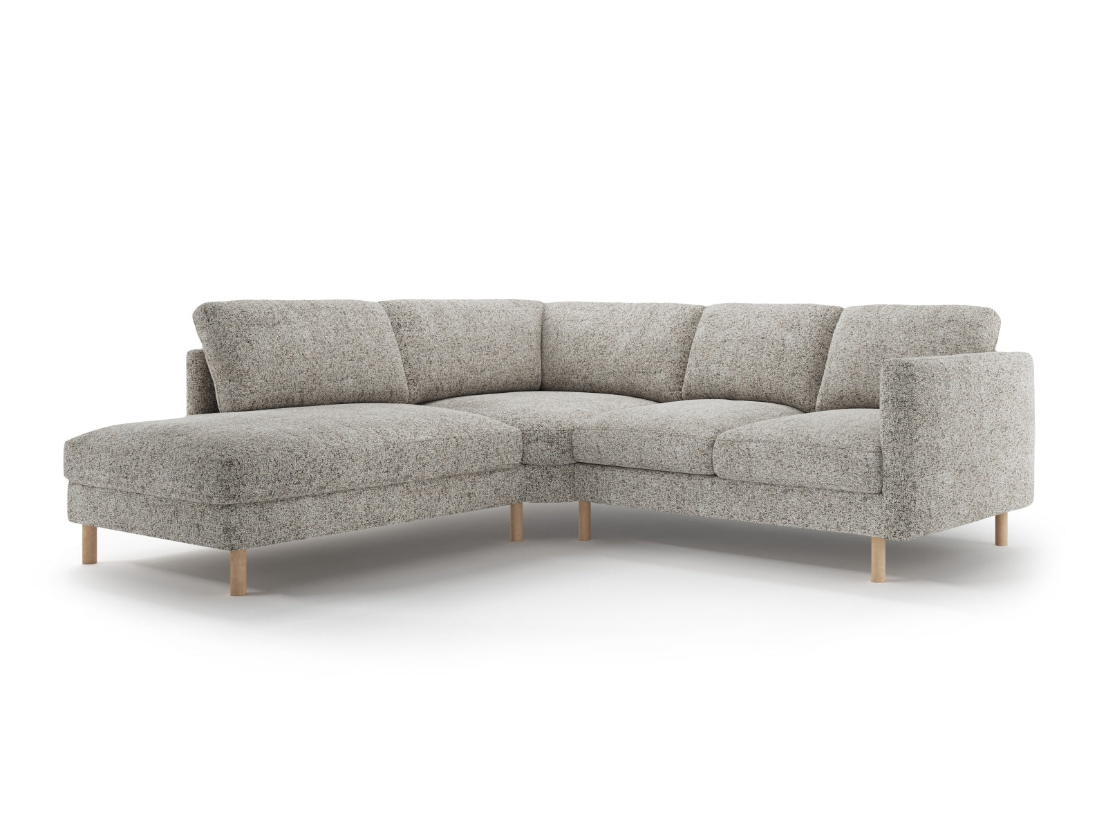 Stylisches Eden Ecksofa links für 4 Personen, perfekt für entspannte Abende, in einem modernen beige melange Design.