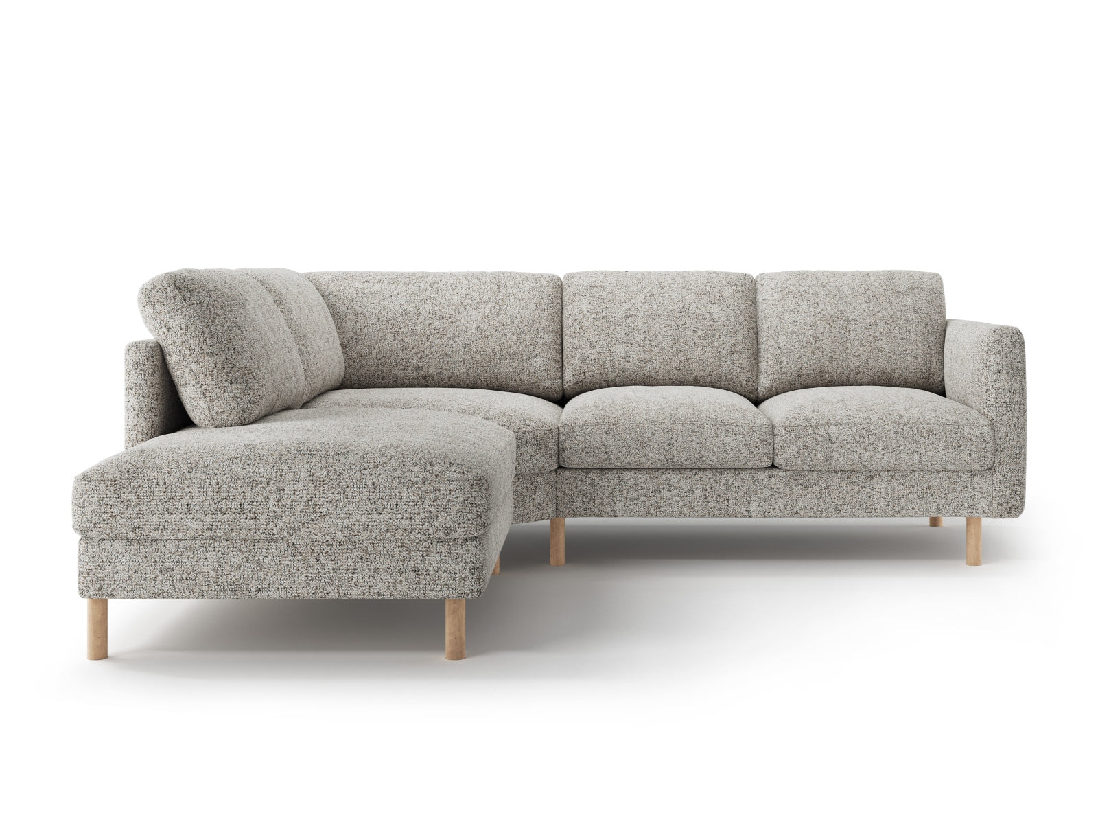 Entdecken Sie das Eden Ecksofa links von Micadoni: Elegantes Velours, zeitgemässes Design und hervorragender Sitzkomfort für Ihr Wohnzimmer.