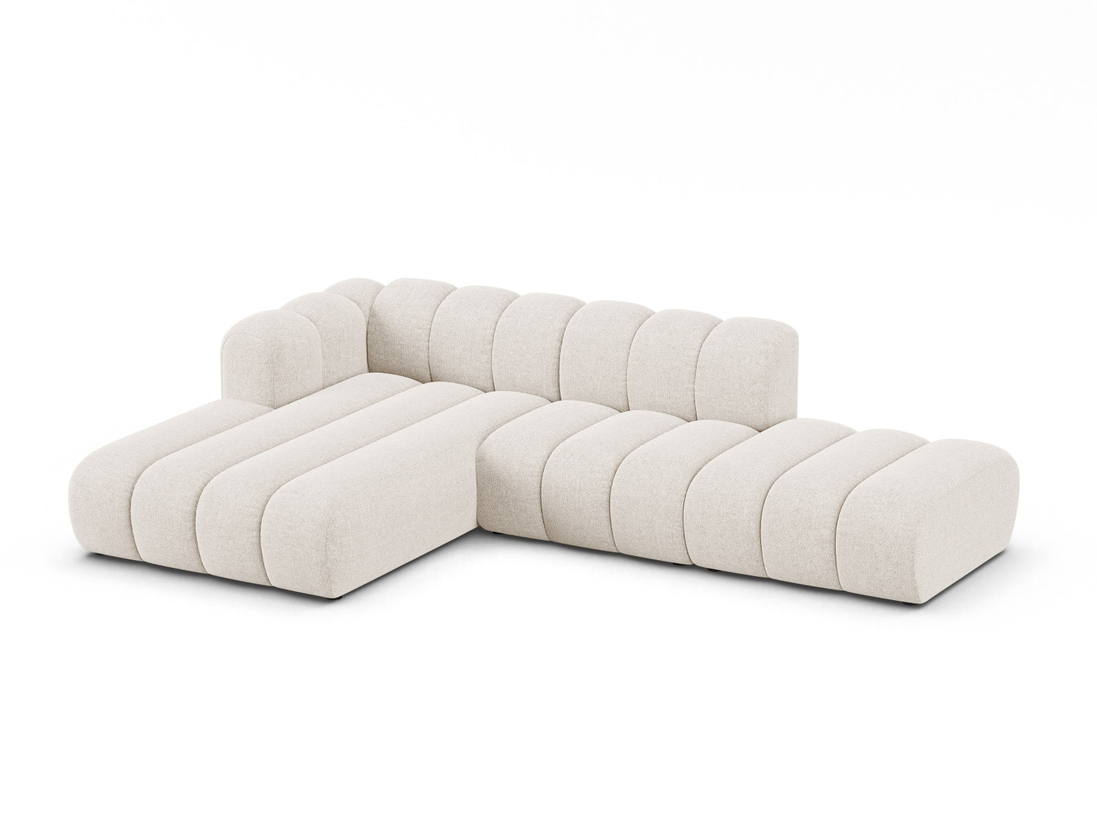 Elegantes Lupine Modular Open Ecksofa in hellem Beige, ideal für stilvolle Wohnräume. 5-Sitzer L-Form von Micadoni.