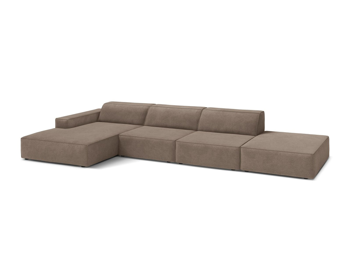 5-Sitzer Ecksofa links modular Jodie in Cappuccino-Liberty präsentiert im Onlineshop von KAQTU Design AG. Ecksofa links ist von Micadoni