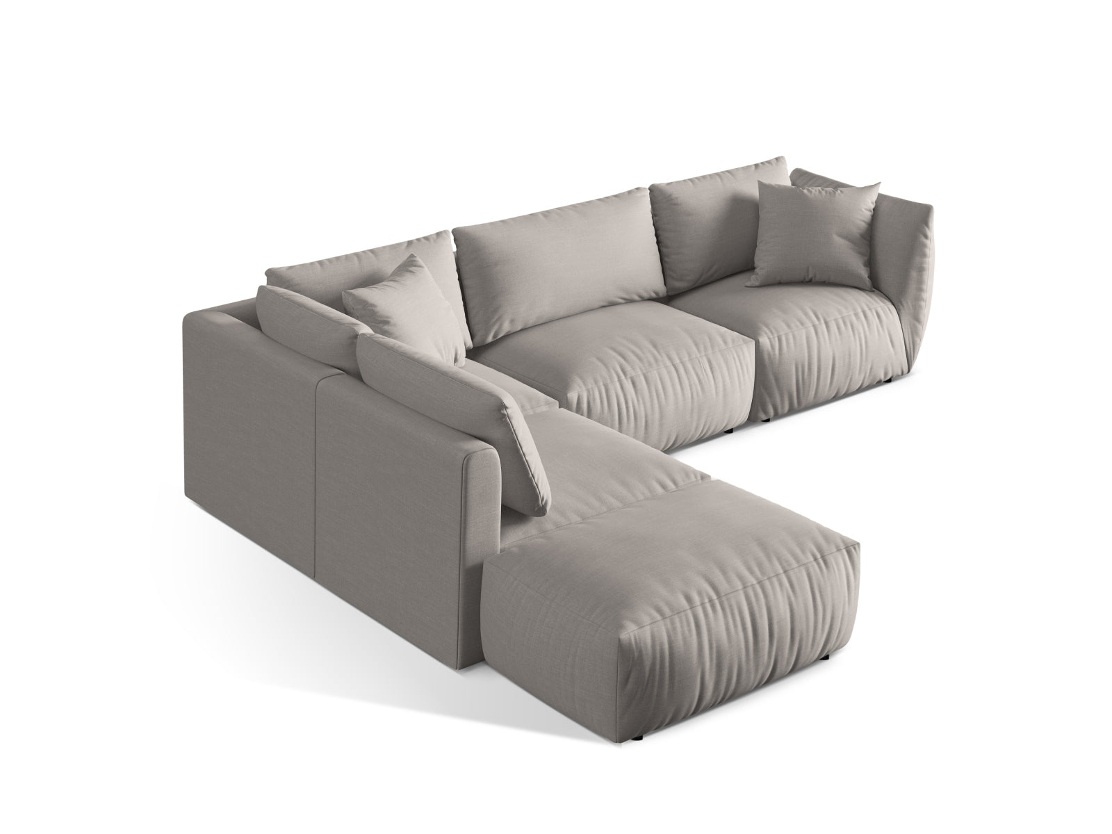Modernes, linksseitiges 4-Sitzer Ecksofa von Micadoni, das durch seine modulare Bauweise und ansprechendes Design besticht.