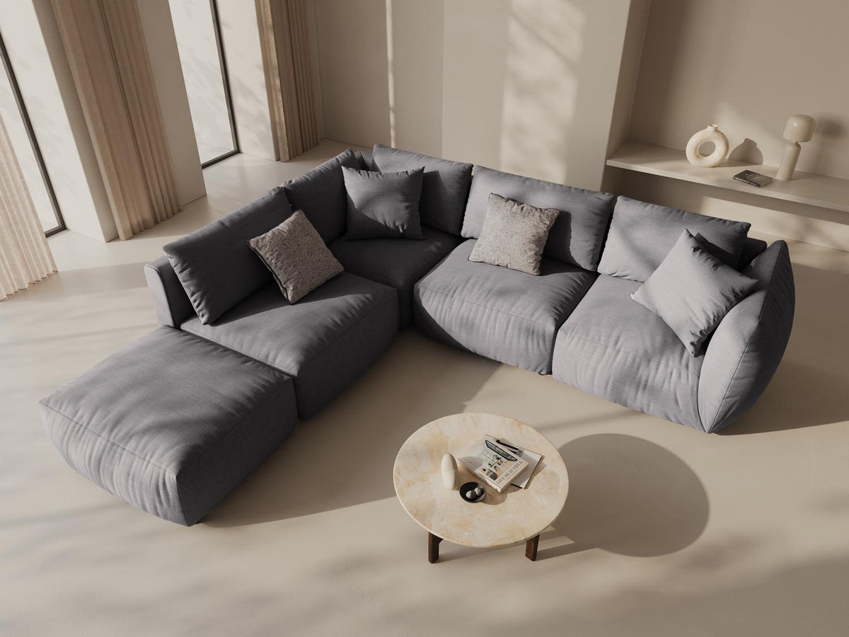 Chris Modulares Ecksofa links 4 Sitzer in Sand-LINS präsentiert im Onlineshop von KAQTU Design AG. Ecksofa links ist von Micadoni