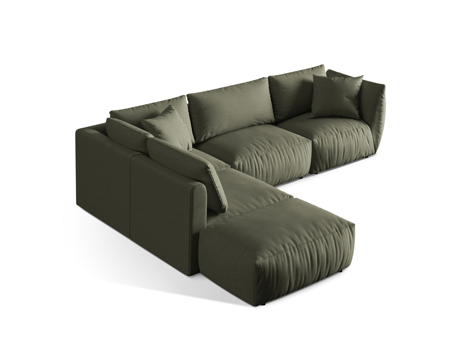 Stylisches, modulares Ecksofa in zartem Blau, ideal für 4 Personen, perfekt für ein modernes und einladendes Wohnambiente.