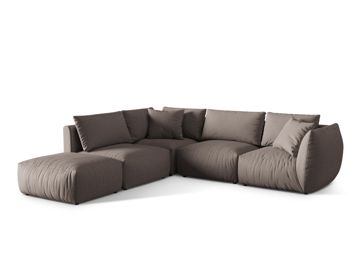 Chris Modulares Ecksofa links 4 Sitzer in Warm grey-LINS präsentiert im Onlineshop von KAQTU Design AG. Ecksofa links ist von Micadoni